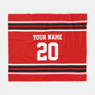 DIY Colours Team Jersey Stripes Red Black SV Fleece Blanket