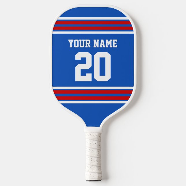 DIY Colours Team Jersey Stripes Red Sapphire SV Pickleball Paddle (Front)