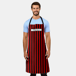 DIY Colours Vertical Stripe Black Red Apron