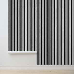 DIY Colours Vertical Uneven Stripes #1 Black White Wallpaper