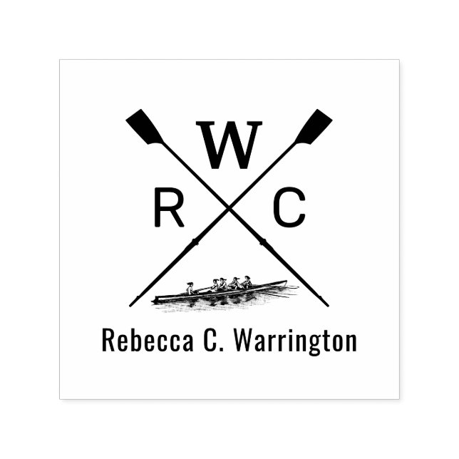DIY Colours Women Rowing Crew Blades Boat Initial  Self-inking Stamp (Design)