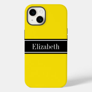 DIY Colours Yellow, Black Ribbon Name Monogram S Case-Mate iPhone 14 Case