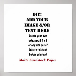 DIY Create Your Own 12 x 12 Matte Cardstock A9 Poster