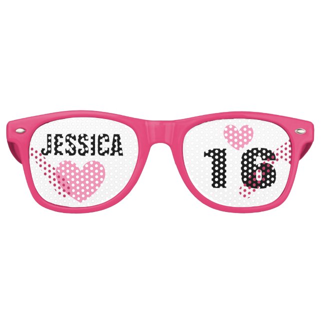 DIY Create Your Own 16th BIRTHDAY or ANY YEAR A62A Retro Sunglasses (Front)