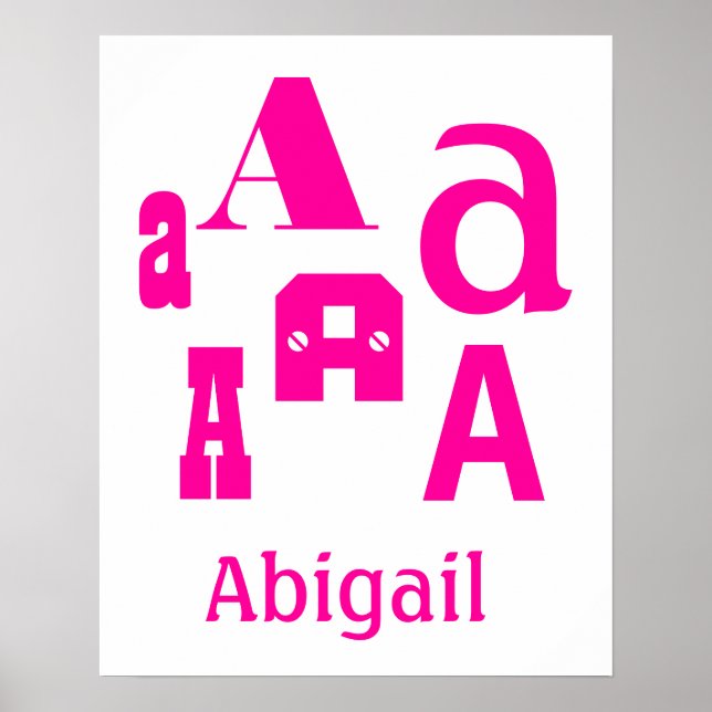 DIY Create Your Own Baby Name Poster (Front)