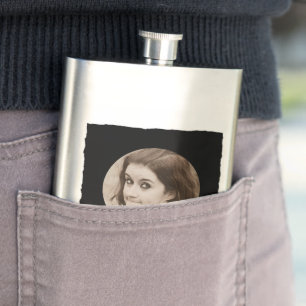 DIY Create Your Own Black Personalized Photo Frame Hip Flask