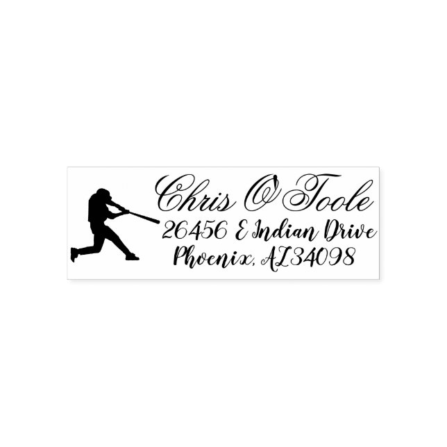 DIY, Create Your Own Personalized Address Baseball Self-inking Stamp (Design)