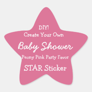DIY Create Your Own PINK Baby Shower Favour V05H Star Sticker