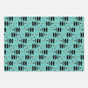 DIY - CUSTOM COLOR - Mid-Century Modern  Wrapping Paper Sheet