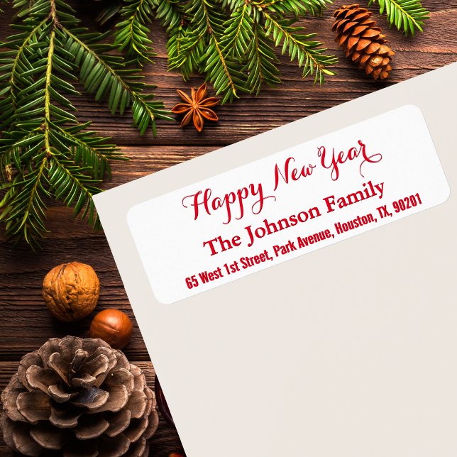 DIY Custom Elegant Happy New Year Return Address (DIY Custom Elegant Happy New Year Return Address Label)