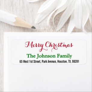 DIY Custom Elegant Merry Christmas Return Address