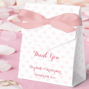 DIY Custom Personalized Elegant Script Pink Hearts Favor Box