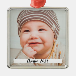 DIY Custom Photo and Text Christmas Metal Ornament