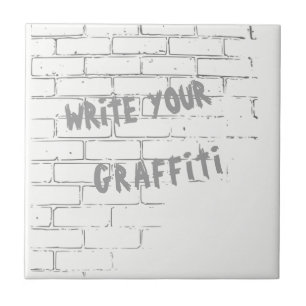 DIY CUSTOMIZABLE GRAFFITI ON A WHITE WALL TILE