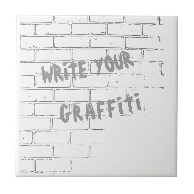 DIY CUSTOMIZABLE GRAFFITI ON A WHITE WALL TILE (Front)