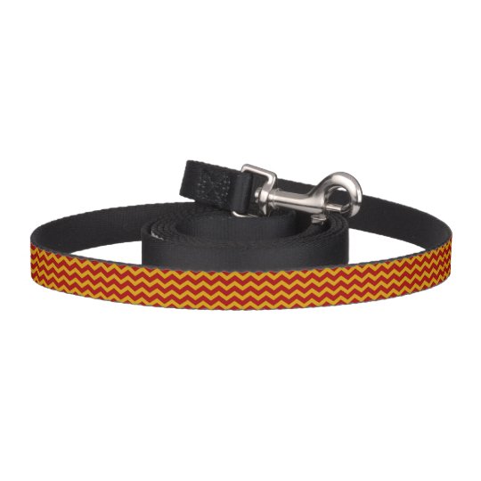 DIY Design Your Own Dog Leash Gold Red Chevron