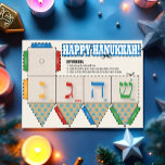 DIY Dreidel Happy Hanukkah Greeting Card<br><div class="desc">DIY Dreidel Happy Hanukkah - Presenting this fantastic Happy Hanukkah postcard that transforms into the traditional Dreidel game. Designed in the spirit of Hanukkah, all you need is a pair of scissors and glue and you are ready to go. This crafty card is sure to provide so much fun with...</div>