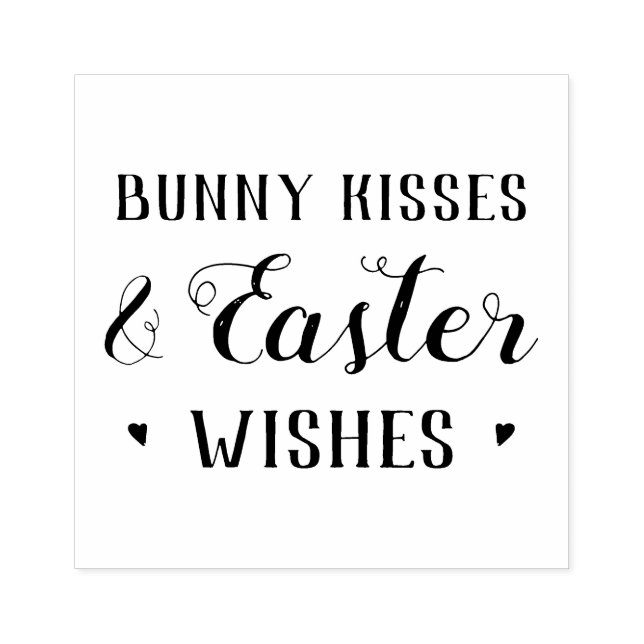 DIY Easter stamping. Bunny Kisses & Easter Wishes. Rubber Stamp (Imprint)