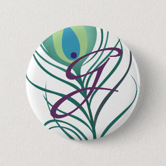 DIY Elegant Peacock Feather 2 Inch Round Button