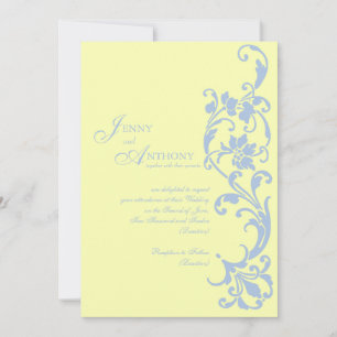 DIY Elegant Simplicity in Buttercream and Sky Blue Invitation