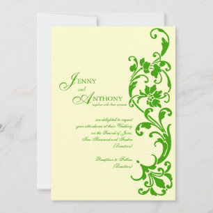 DIY Elegant Simplicity in Emerald and Cream Invitation