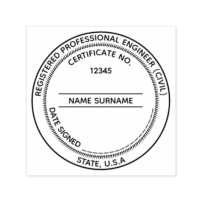 DIY Engineer Professional LLC seal CUSTOM Self-inking Stamp (Design)