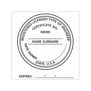 DIY Engineer Registered Licensed Professional Self-inking Stamp