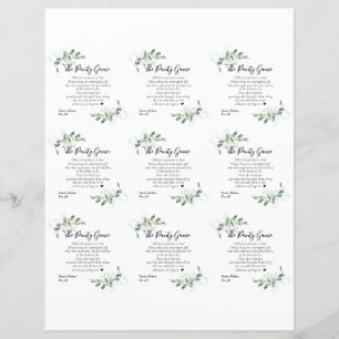 DIY Eucalyptus Bridal Shower Panty Game Card