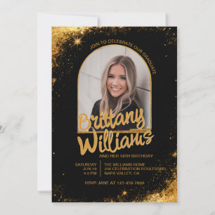 DIY Eye Catching Custom Photo Birthday Graduation Invitation