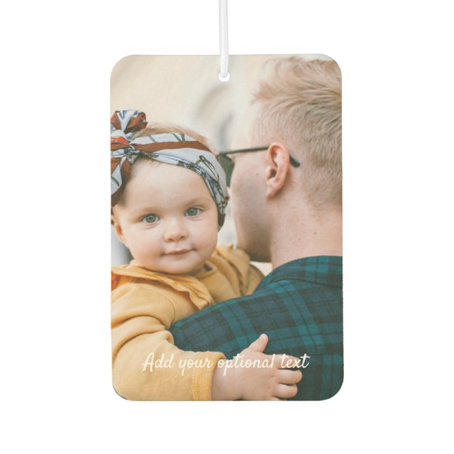 DIY Family Photo and Text Portrait Rectangle Air Freshener (Front)