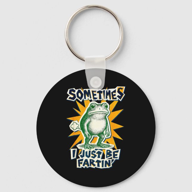 DIY Fartin Sometimes Collage I Just Frog Poster Sm Keychain (Front)