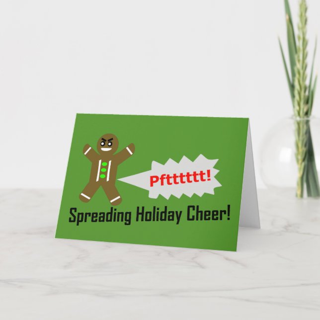 DIY - Farting Gingerbread Man Christmas Card (Front)