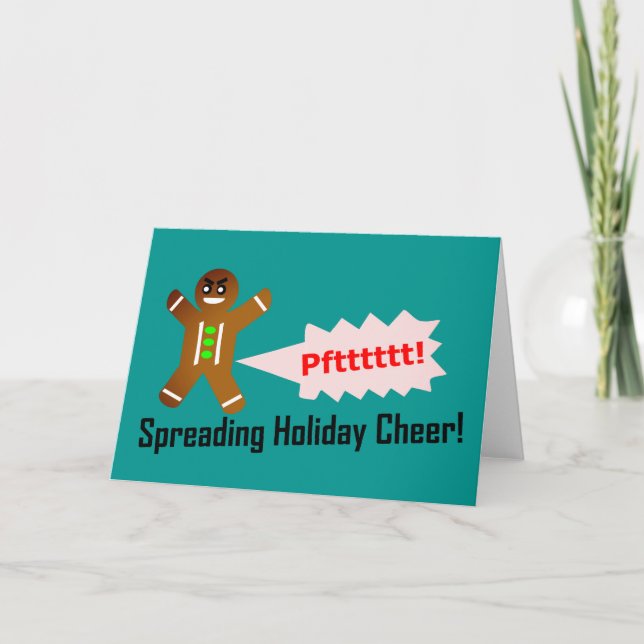 DIY - Farting Gingerbread Man Christmas Card (Front)