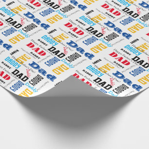 DIY Fathers Day or Birthday Bold Colour Men's Gift Wrapping Paper