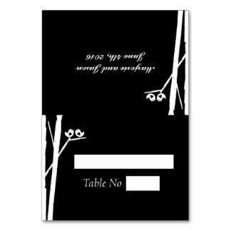 DIY Fold Tented Place Cards Birchtree Birds Black