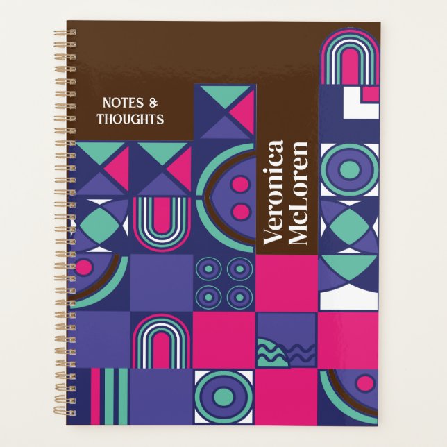 DIY Geometric Planner: Create Your Own Retro Chic  Planner (Front)