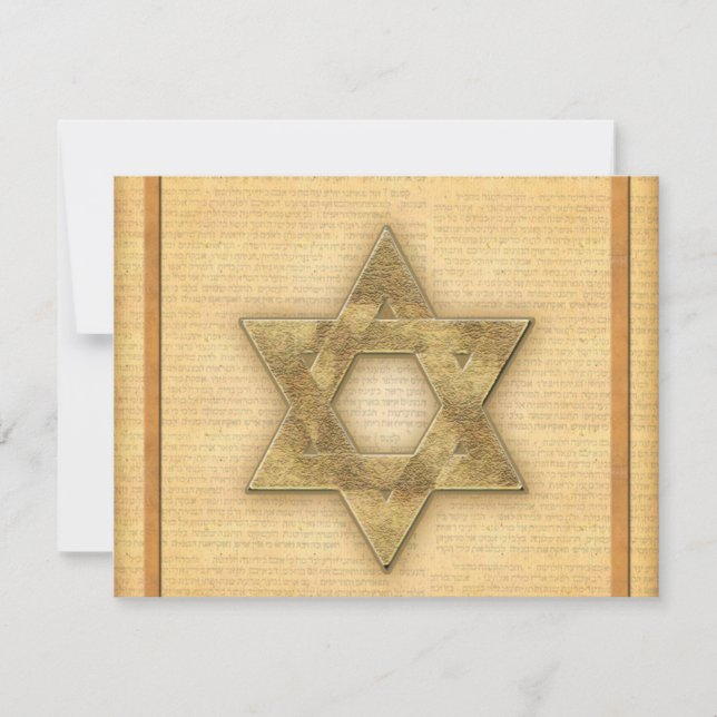 DIY Gold Star of David / Bar Mitzvah template (Front)
