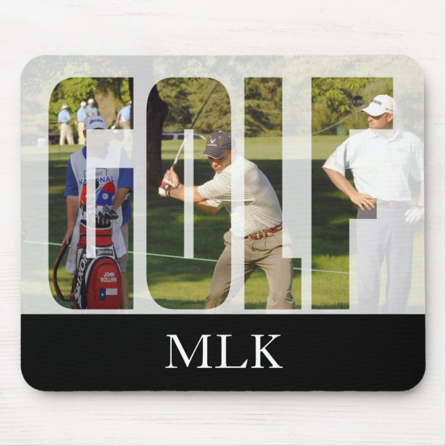DIY Golf Photo and Monogram Mouse Pad (Front)
