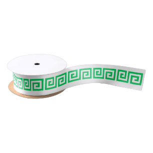 DIY Greek Key “S” & Background Colour Emerald Whit Satin Ribbon