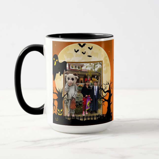 DIY Halloween Cup Add 2 Kids PHOTOS & TEXT Custom (Left)
