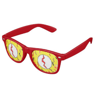 DIY Halloween Superhero Yellow Red Lightning Bolt Retro Sunglasses