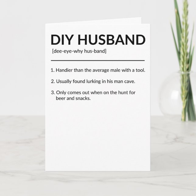 DIY Husband Funny Dictionary Style Definition Card (Front)
