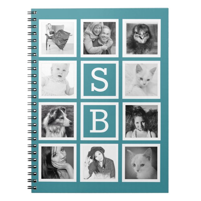 DIY Instagram 10 Photos and Initials Personalized Notebook (Front)