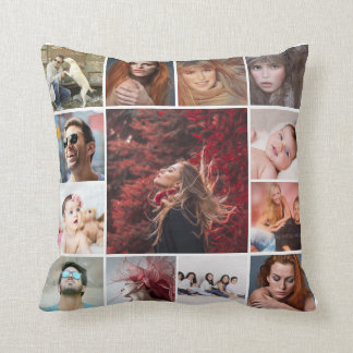 DIY Instagram 13 photo my family custom Throw Pillow