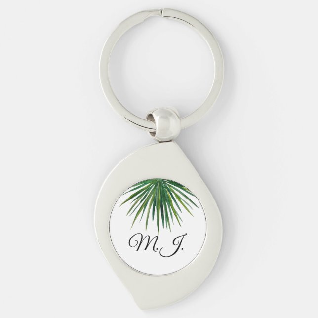DIY Keychain palm leaf Custom  Name  (Front)