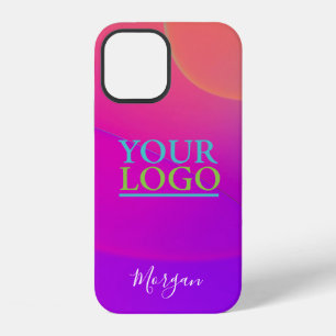 DIY Logo, Art Photo Curved Colour Shapes Name Whit iPhone 12 Case