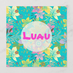 DIY / luau, customizable background/text colours Invitation