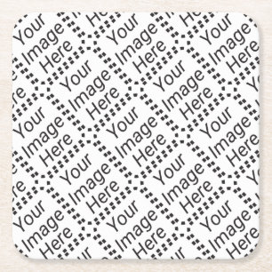 DIY. Make it totally yours, upload image, add text Square Paper Coaster