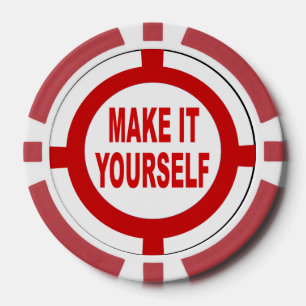 DIY Make It Yourself white and red Poker Chips