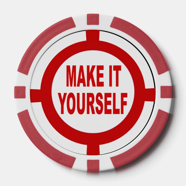 DIY Make It Yourself white and red Poker Chips (Front)